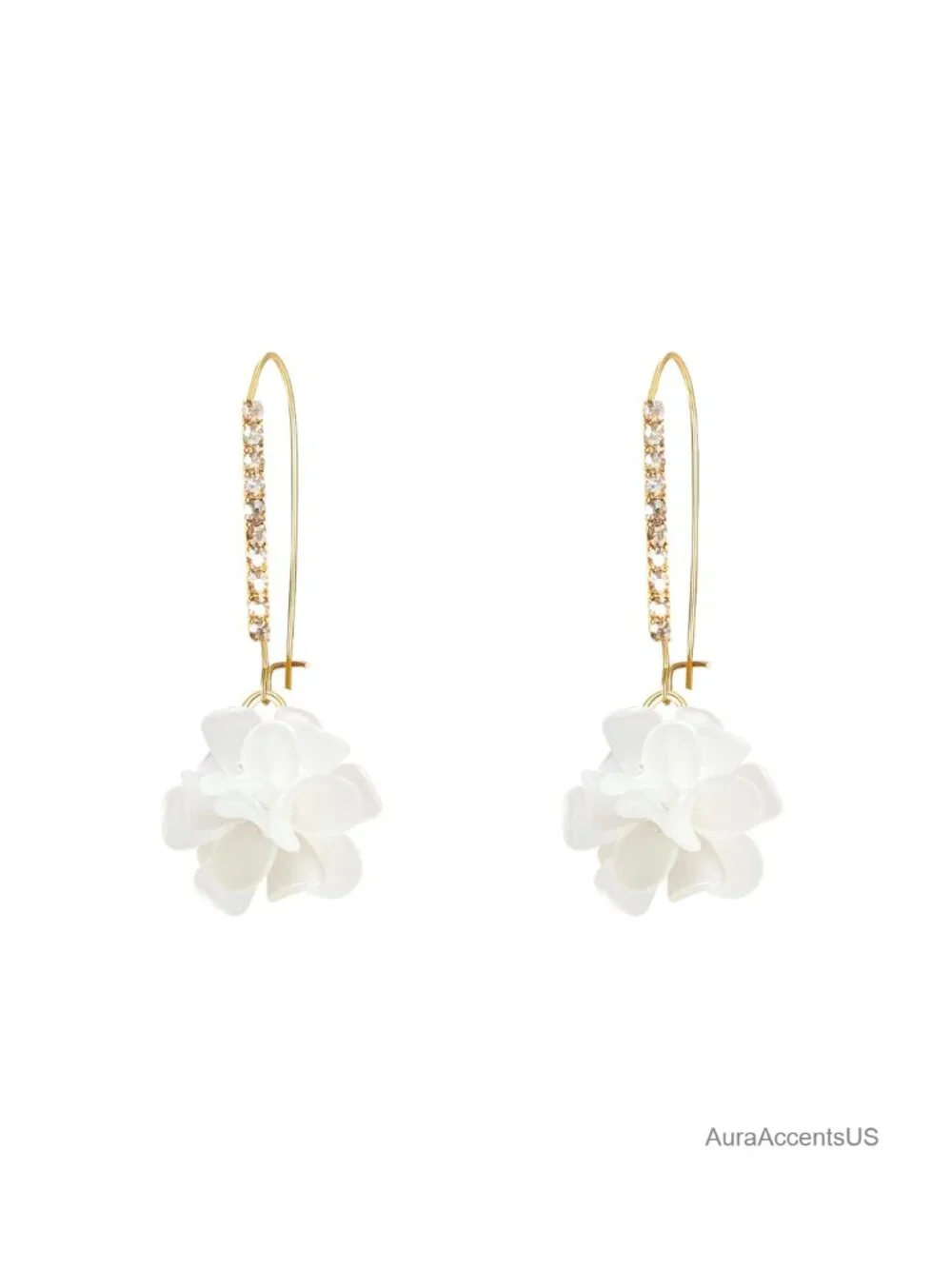 Boho Flower Dangle Earrings Long Drop Resin Acrylic Tiered Petal Statement